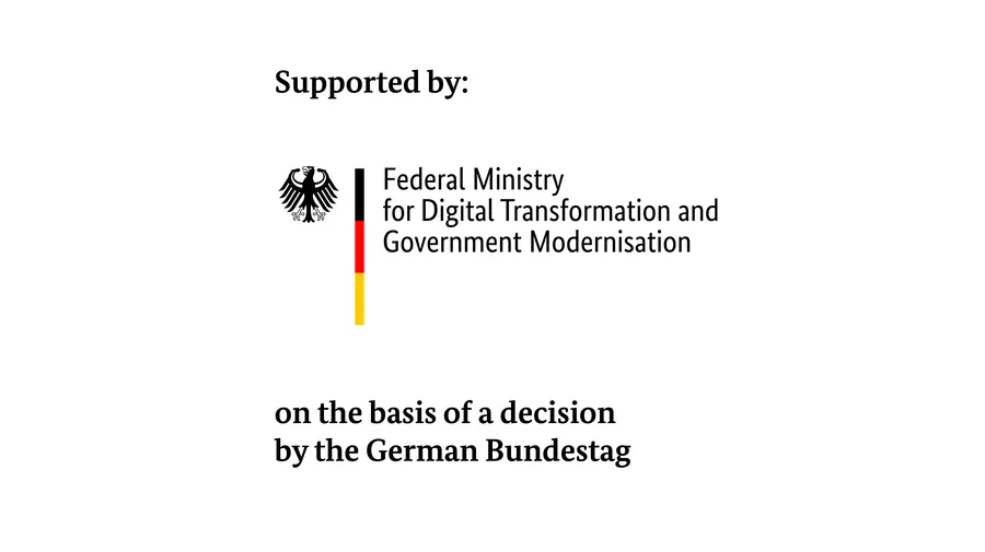 Future-proof network solutions for Europe: Partly funded by the German Federal Ministry for Digital and State Modernisation (BMDS).